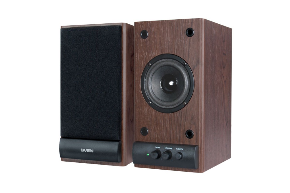 Колонки 2.0 SVEN SPS-609 темный дуб купить в магазине SVEN Shop