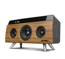 Домашняя аудио система SVEN HA-930 бамбук (30 Вт, Bluetooth, FM, USB, LED-дисплей, 2x2200мА*ч)