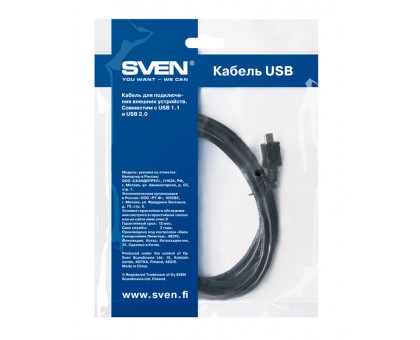 Кабель SVEN USB 2.0 A-microUSB 1.8m