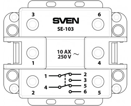 Выключатель SVEN SE-103 проходной  двухполюсный одинарный белый