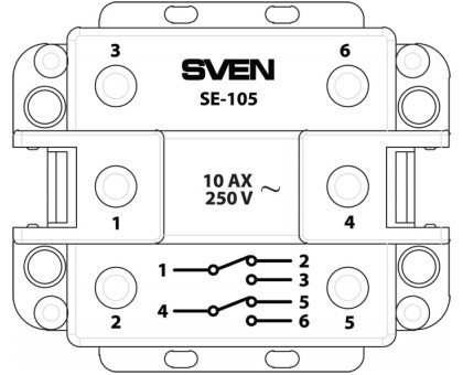 Выключатель SVEN SE-105 проходной  двойной белый