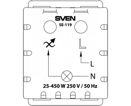 Светорегулятор SVEN SE-119 скрытого типа белый