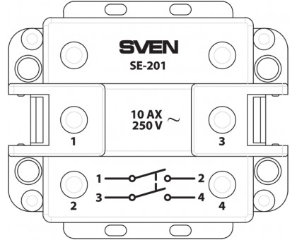 Выключатель SVEN SE-201 двухполюсный одинарный кремовый