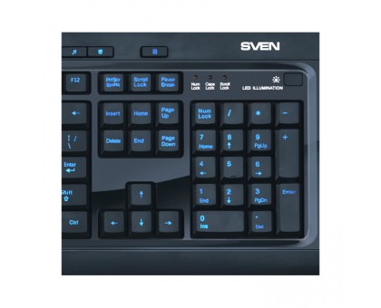 Клавиатура SVEN Comfort 7600 EL USB с подсветкой