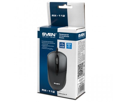 Мышка SVEN RX-112 USB черная УЦЕНКА