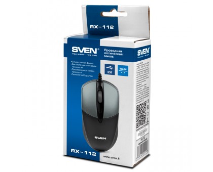 Мышка SVEN RX-112 USB серая