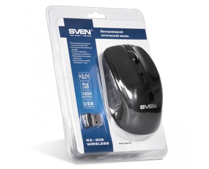 Мышка SVEN RX-305 Wireless черная беспроводная