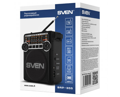 Портативний радіоприймач SVEN SRP-355 чорний