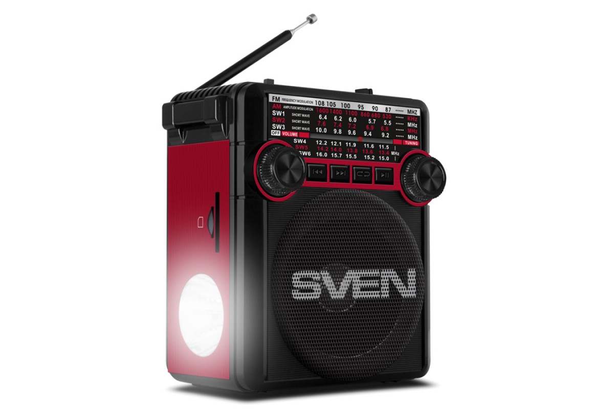 Портативный радиоприемник SVEN SRP-355 красный купить в магазине SVEN Shop