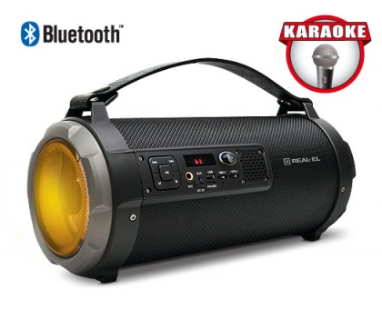 Колонка REAL-EL X-730 Black (bluetooth, подсветка, караоке)