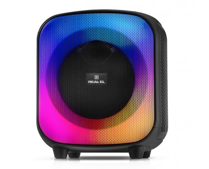 Колонка REAL-EL X-760 Black (65Вт, Bluetooth, USB, microSD, AUX, Mic, RGB, TWS, 4000мА*ч) Колонка REAL-EL X-760 Black (65Вт, Bluetooth, USB, microSD, AUX, Mic, RGB, TWS, 4000мА*ч)