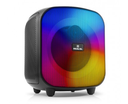 Колонка REAL-EL X-760 Black (65Вт, Bluetooth, USB, microSD, AUX, Mic, RGB, TWS, 4000мА*ч) Колонка REAL-EL X-760 Black (65Вт, Bluetooth, USB, microSD, AUX, Mic, RGB, TWS, 4000мА*ч)