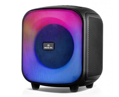 Колонка REAL-EL X-760 Black (65Вт, Bluetooth, USB, microSD, AUX, Mic, RGB, TWS, 4000мА*ч) Колонка REAL-EL X-760 Black (65Вт, Bluetooth, USB, microSD, AUX, Mic, RGB, TWS, 4000мА*ч)