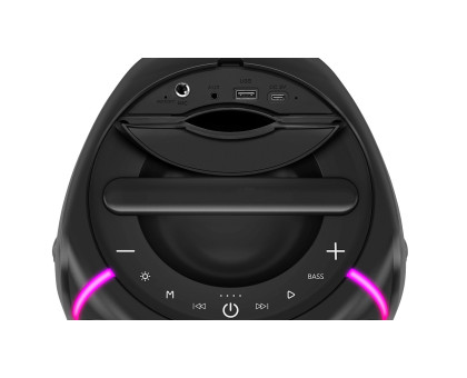 Колонка REAL-EL X-775 Black (80Вт, Bluetooth, USB, AUX, Mic караоке, RGB, TWS, 4500мА*год)