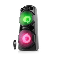 Колонка REAL-EL X-780 Black (80Вт, bluetooth, подсветка, TWS, USB, Micro SD, пульт ДУ)