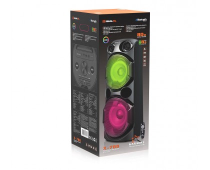 Колонка REAL-EL X-780 Black (80Вт, bluetooth, подсветка, TWS, USB, Micro SD, пульт ДУ) Колонка REAL-EL X-780 Black (80Вт, bluetooth, подсветка, TWS, USB, Micro SD, пульт ДУ)