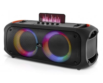 Колонка REAL-EL X-795 Black (70Вт, Bluetooth, AUX, USB, RGB, TWS, 2Mic караоке, 7000мА*ч) Колонка REAL-EL X-795 Black (70Вт, Bluetooth, AUX, USB, RGB, TWS, 2Mic караоке, 7000мА*ч)