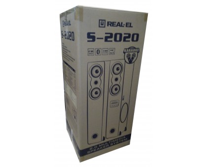 Колонки 2.0 REAL-EL S-2020 black (Bluetooth, USB ﬂash, FM, Karaoke, ДК)