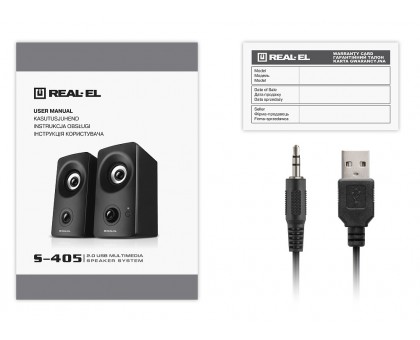 Колонки 2.0 REAL-EL S-405 black (12 Вт, Bluetooth)