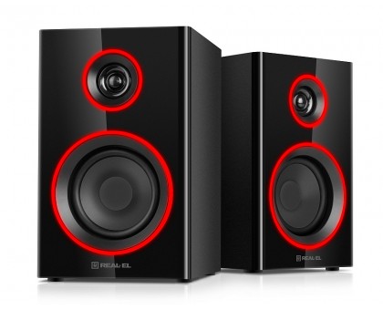 Колонки 2.0 REAL-EL S-410 black (12 Вт, Bluetooth, підсвічування)