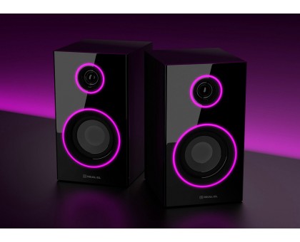 Колонки 2.0 REAL-EL S-410 black (12 Вт, Bluetooth, підсвічування)