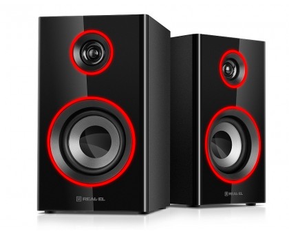 Колонки 2.0 REAL-EL S-415 black (20 Вт, Bluetooth, підсвічування)