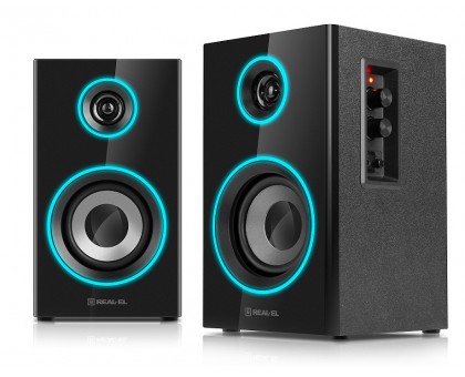 Колонки 2.0 REAL-EL S-415 black (20 Вт, Bluetooth, підсвічування)