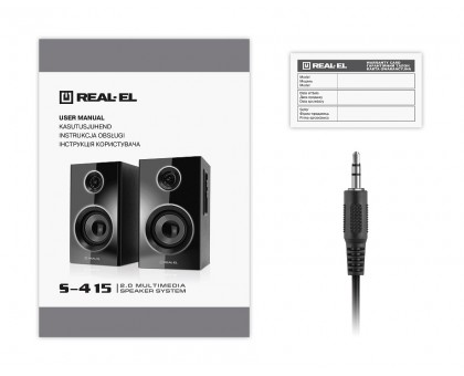 Колонки 2.0 REAL-EL S-415 black (20 Вт, Bluetooth, підсвічування)