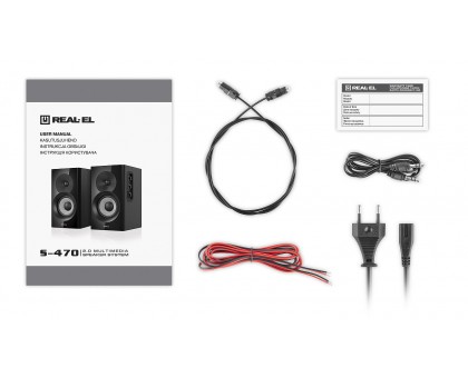 Колонки 2.0 REAL-EL S-470 black (60 Вт, Bluetooth / USB / Optical / Aux (Line-in) / HDMI) Колонки 2.0 REAL-EL S-470 black (60 Вт, Bluetooth / USB / Optical / Aux (Line-in) / HDMI)