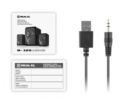 Колонки 2.1 REAL-EL M-320 (11Вт) USB black