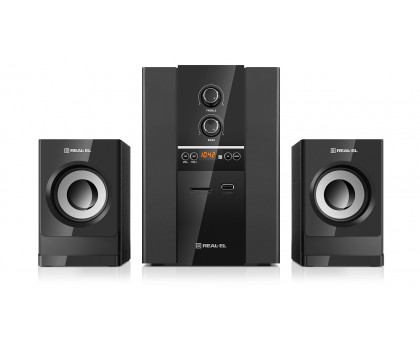 Колонки 2.1 REAL-EL M-355 (44Вт, Bluetooth, FM, USB/SD, ПДУ) Колонки 2.1 REAL-EL M-355 (44Вт, Bluetooth, FM, USB/SD, ПДУ)