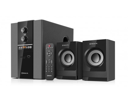 Колонки 2.1 REAL-EL M-355 (44Вт, Bluetooth, FM, USB/SD, ПДУ) Колонки 2.1 REAL-EL M-355 (44Вт, Bluetooth, FM, USB/SD, ПДУ)