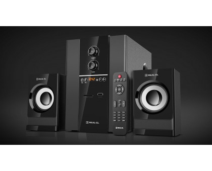 Колонки 2.1 REAL-EL M-355 (44Вт, Bluetooth, FM, USB/SD, ПДУ) Колонки 2.1 REAL-EL M-355 (44Вт, Bluetooth, FM, USB/SD, ПДУ)