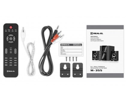 Колонки 2.1 REAL-EL M-355 (44Вт, Bluetooth, FM, USB/SD, ПДУ) Колонки 2.1 REAL-EL M-355 (44Вт, Bluetooth, FM, USB/SD, ПДУ)