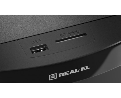 Колонки 2.1 REAL-EL M-375 black УЦЕНКА  (44Вт, Bluetooth, USB, SD, FM, ДУ) 