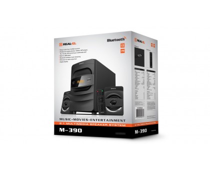 Колонки 2.1 REAL-EL M-390 black (32Вт, Bluetooth, USB, FM, ДУ) 