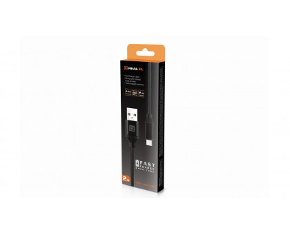 Кабель REAL-EL Premium USB A - Micro USB Fabric 2m черный