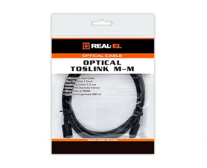 Кабель REAL-EL Optical Toslink M-M 2m оптичний чорний