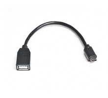 Кабель REAL-EL USB2.0  Type C-AF 0.1m чорний