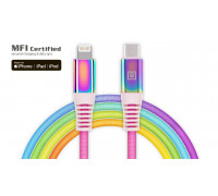 Кабель REAL-EL MFI PD USB Type C - Lightning Rainbow 1m