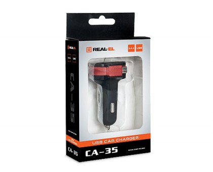 Зарядний пристрій REAL-EL CA-35 USB автомобільний (на 3 виходи)