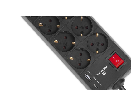 Фільтр-подовжувач REAL-EL RS-PROTECT 805 1.8m чорний