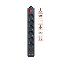 Фильтр-удлинитель REAL-EL RS-6 PROTECT USB 1.8m черный