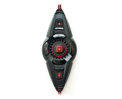 Наушники REAL-EL GDX-8000 VIBRATION SURROUND 7.1 BACKLIT black-red игровые с микрофоном USB