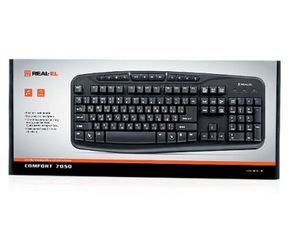 Клавиатура REAL-EL Comfort 7050 USB черная