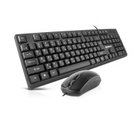 Комплект клавіатура+мишка REAL-EL KIT-507, black дротові USB чорні