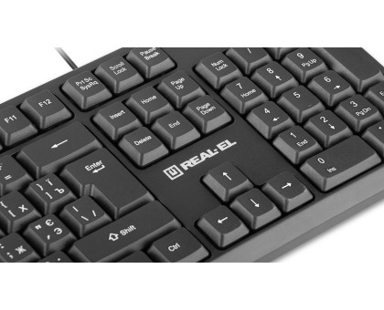 Комплект клавіатура+мишка REAL-EL KIT-507, black дротові USB чорні
