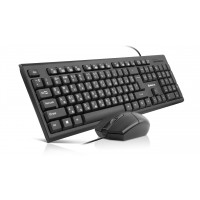 Комплект клавиатура+мышка REAL-EL Kit 511, black проводные USB черные