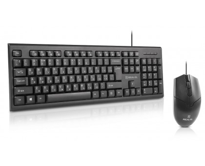Комплект клавиатура+мышка REAL-EL Kit 511, black проводные USB черные Комплект клавиатура+мышка REAL-EL Kit 511, black проводные USB черные