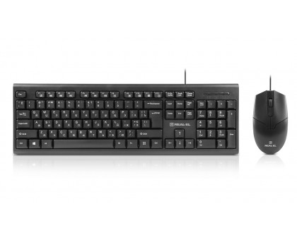 Комплект клавиатура+мышка REAL-EL Kit 511, black проводные USB черные Комплект клавиатура+мышка REAL-EL Kit 511, black проводные USB черные